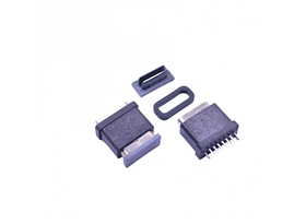 TYPE-C 6P防水母座 180度直立式DIP H=10.0mm